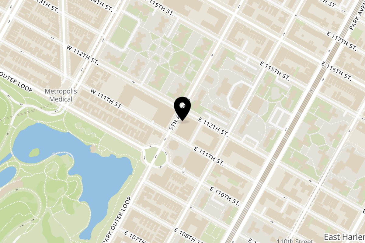 Map showing the location of K-Street Food on 1325 5th Ave in New York